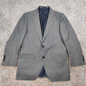 Spier & Mackay Blazer Men 40 Grey Two Button Guabello Super 130s Wool Sport Coat